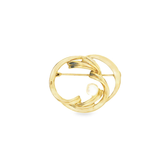 9ct Gold Brooch with Pearl