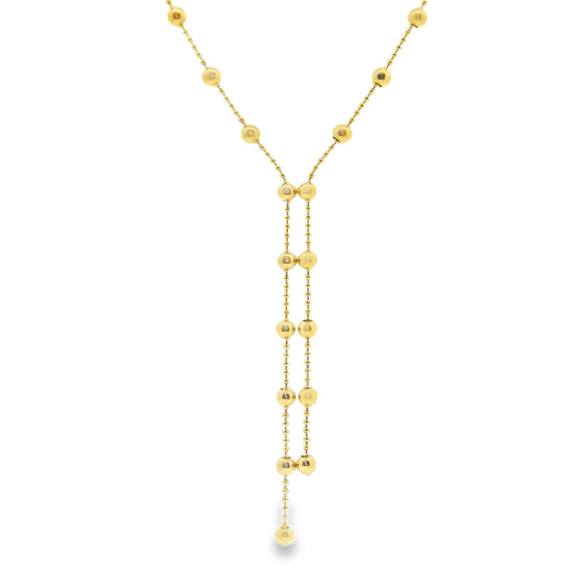 9ct Gold Ball Chain Lariat Necklace