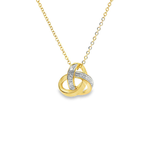 9ct Gold Knot Pendant with Diamonds