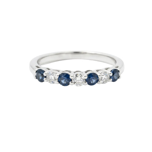18ct Half Eternity Band with Sapphires and Diamonds