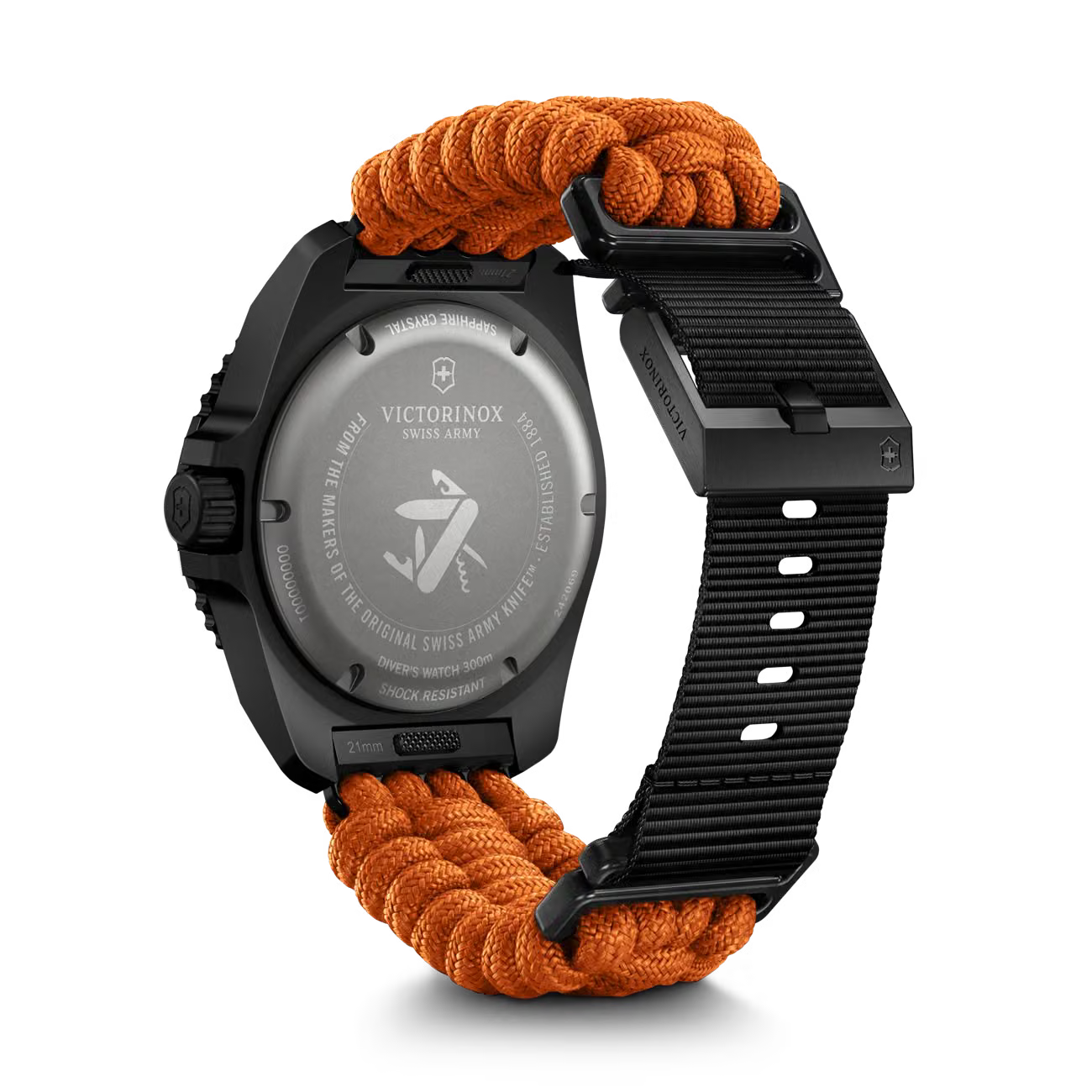 Side view of Victorinox Dive Pro Quartz 242069.1 black titanium professional dive watch