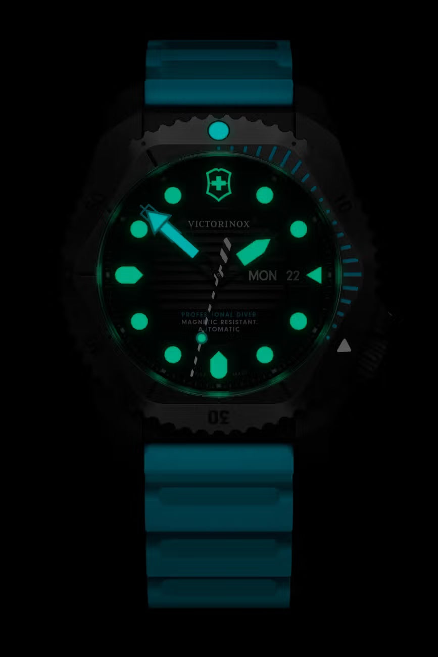 Victorinox Dive Pro Automatic 242071 black dial with luminous markers and blue accents
