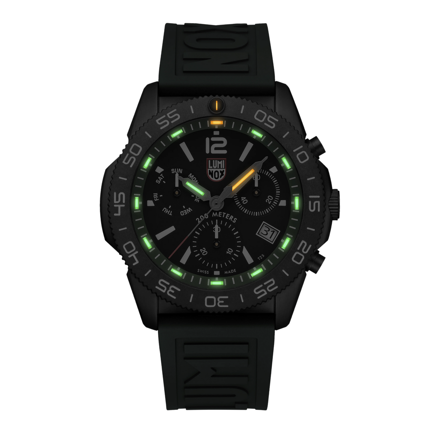 Luminox Pacific Diver XS.3147 Forest Green chronograph dial with date display and luminous hour markers