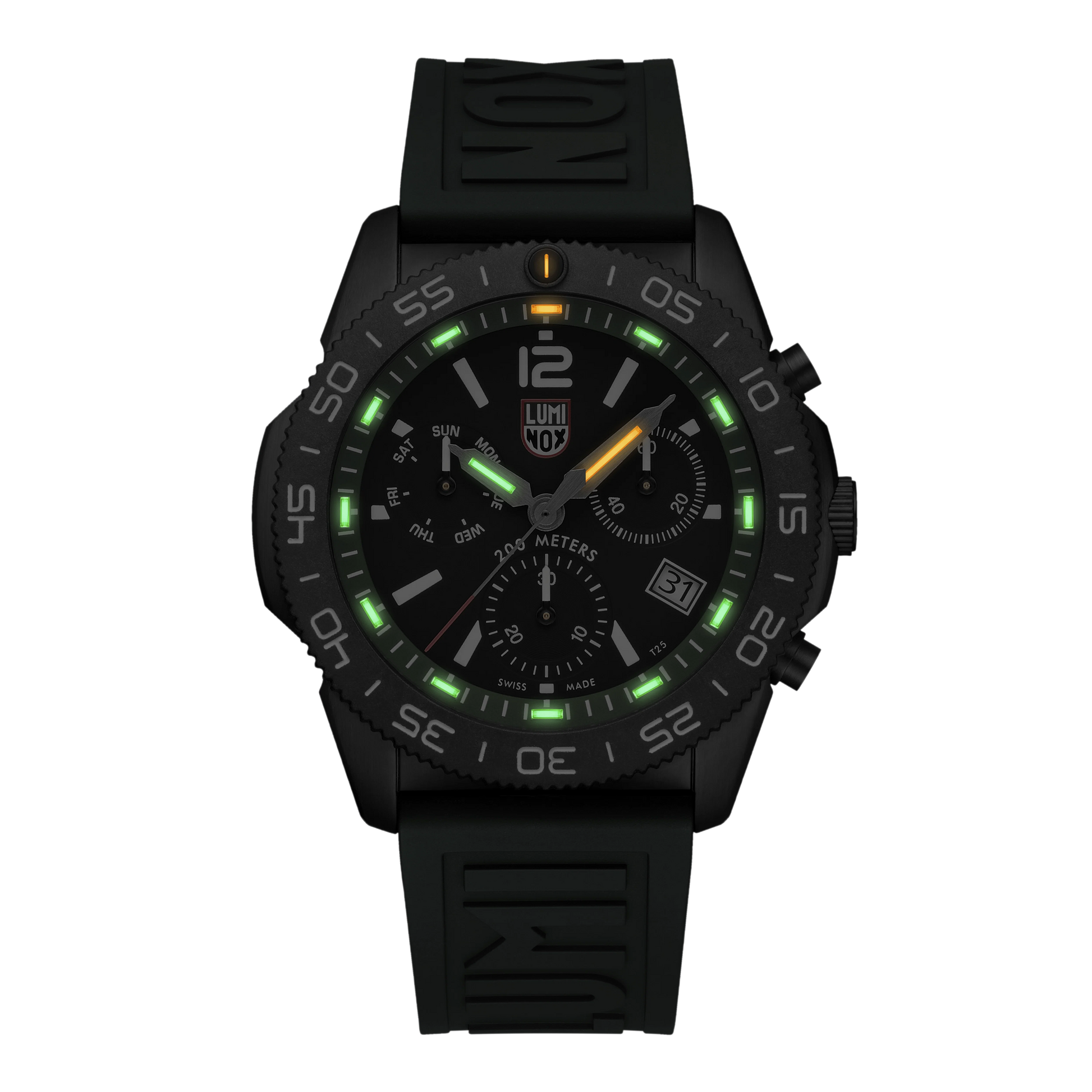Luminox Pacific Diver XS.3147 Forest Green chronograph dial with date display and luminous hour markers