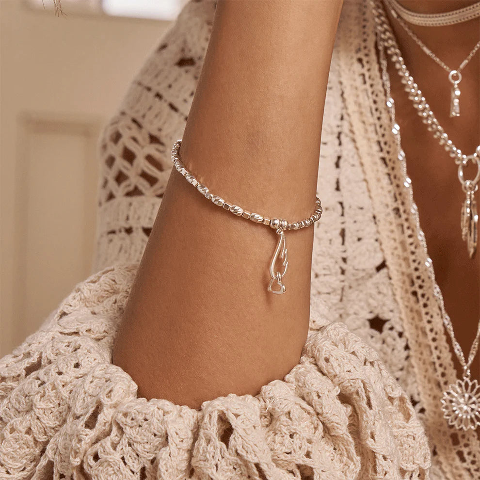 Soul Glow Interlocking Heart & Angel Wing Bracelet