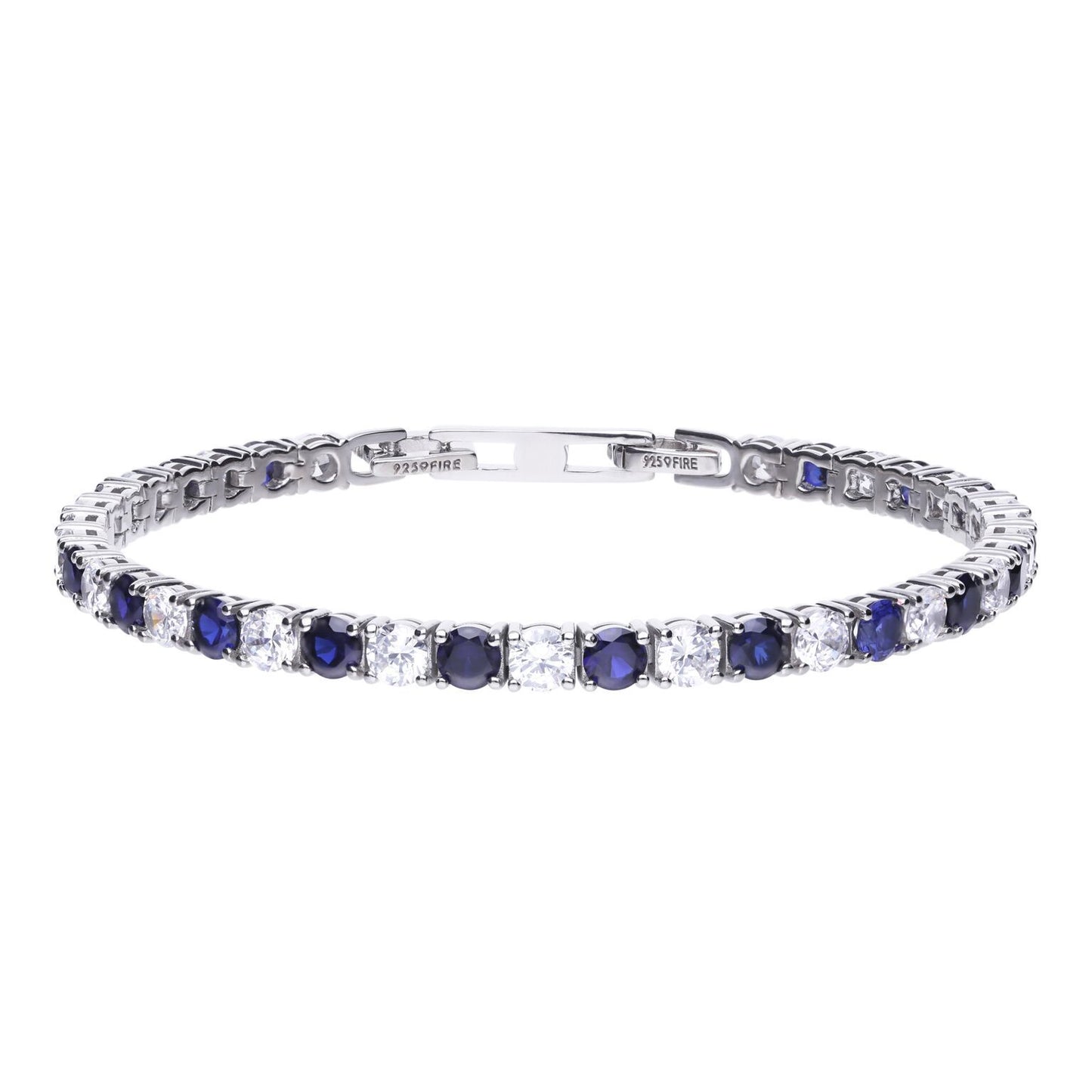 Sapphire Two Tone Zirconia Tennis Bracelet