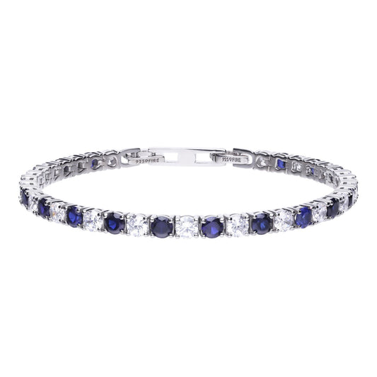 Sapphire Two Tone Zirconia Tennis Bracelet