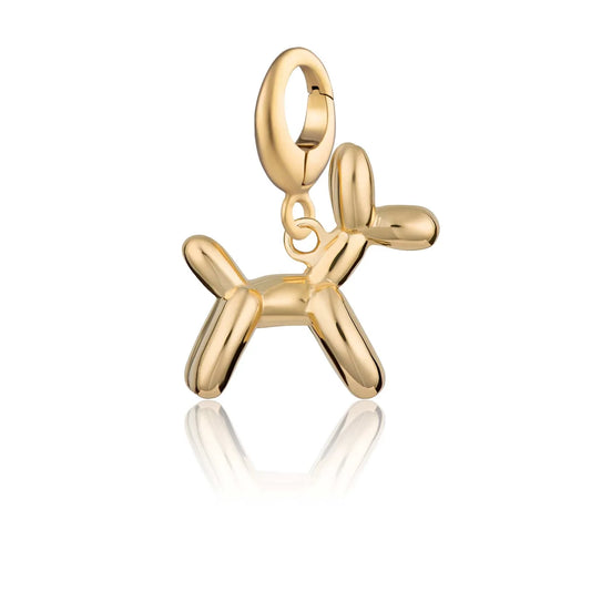 Lily Charmed gold balloon dog charm in 18ct gold-plated recycled sterling silver