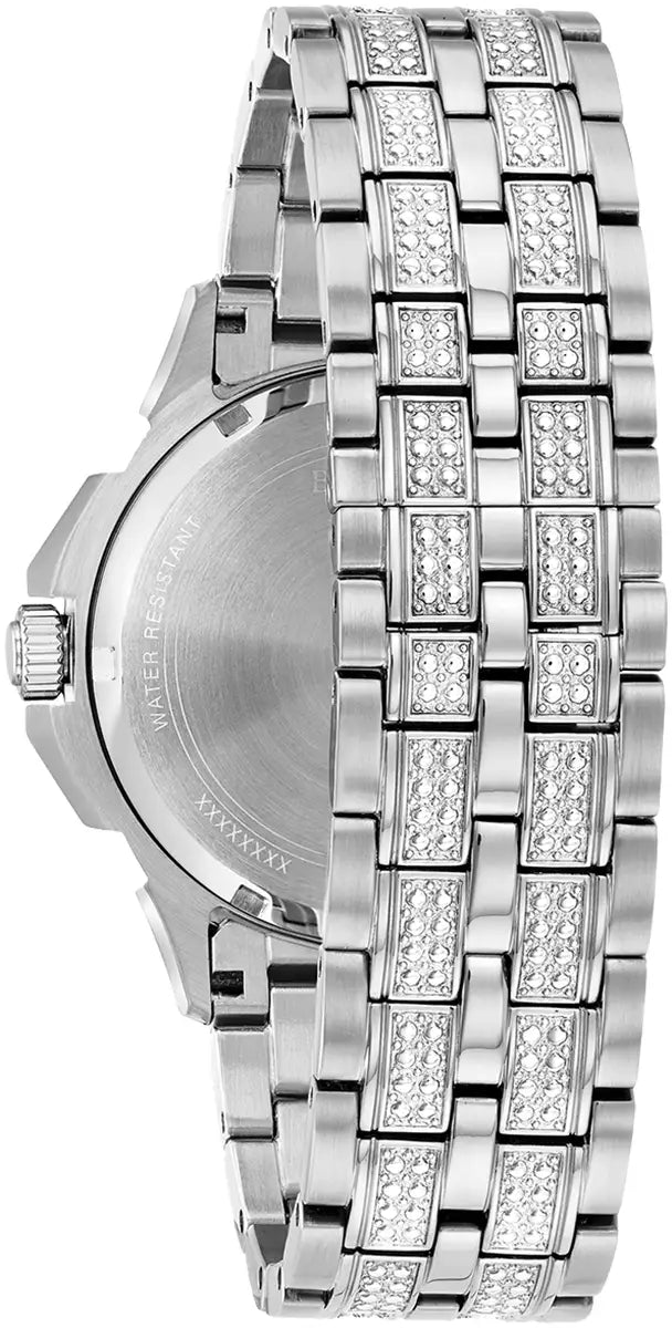 Bulova Octava 96C134 stainless steel bracelet with crystal-set centre links