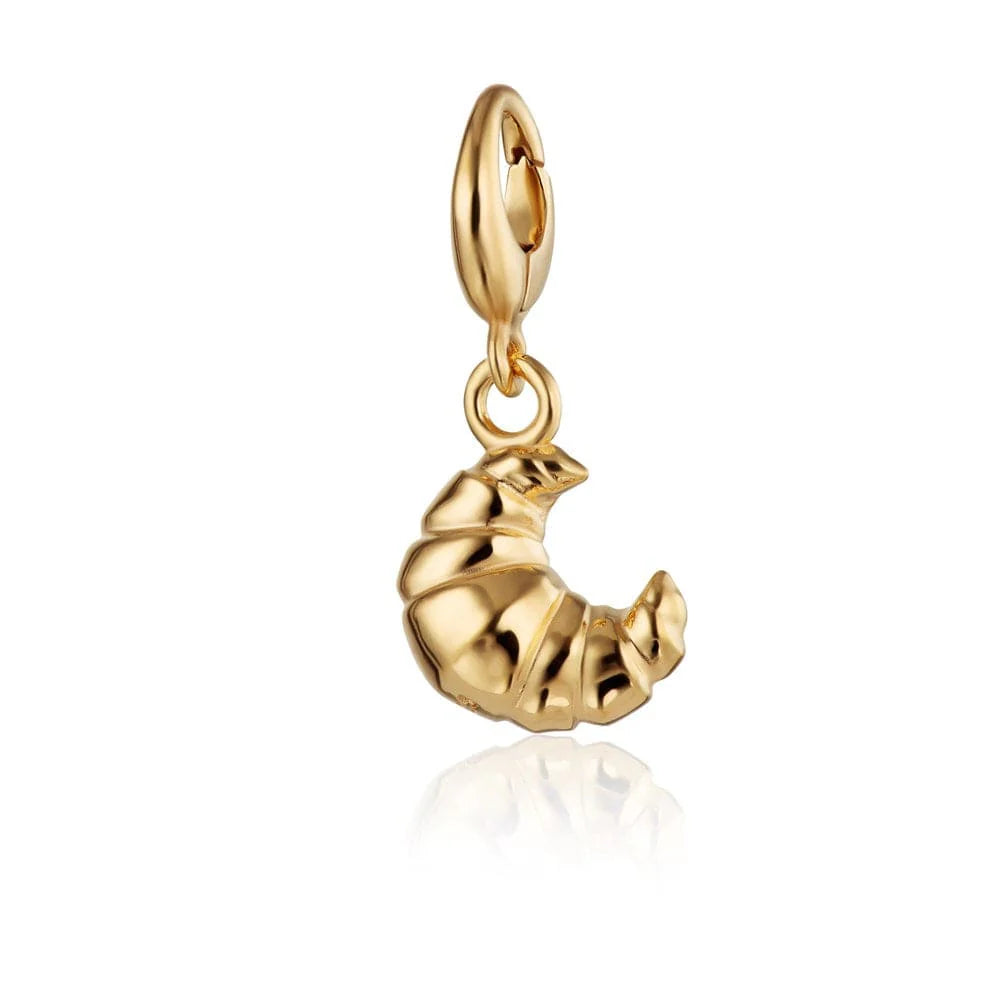 Lily Charmed gold croissant charm in 18ct gold-plated recycled sterling silver