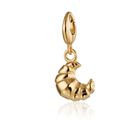 Lily Charmed gold croissant charm in 18ct gold-plated recycled sterling silver