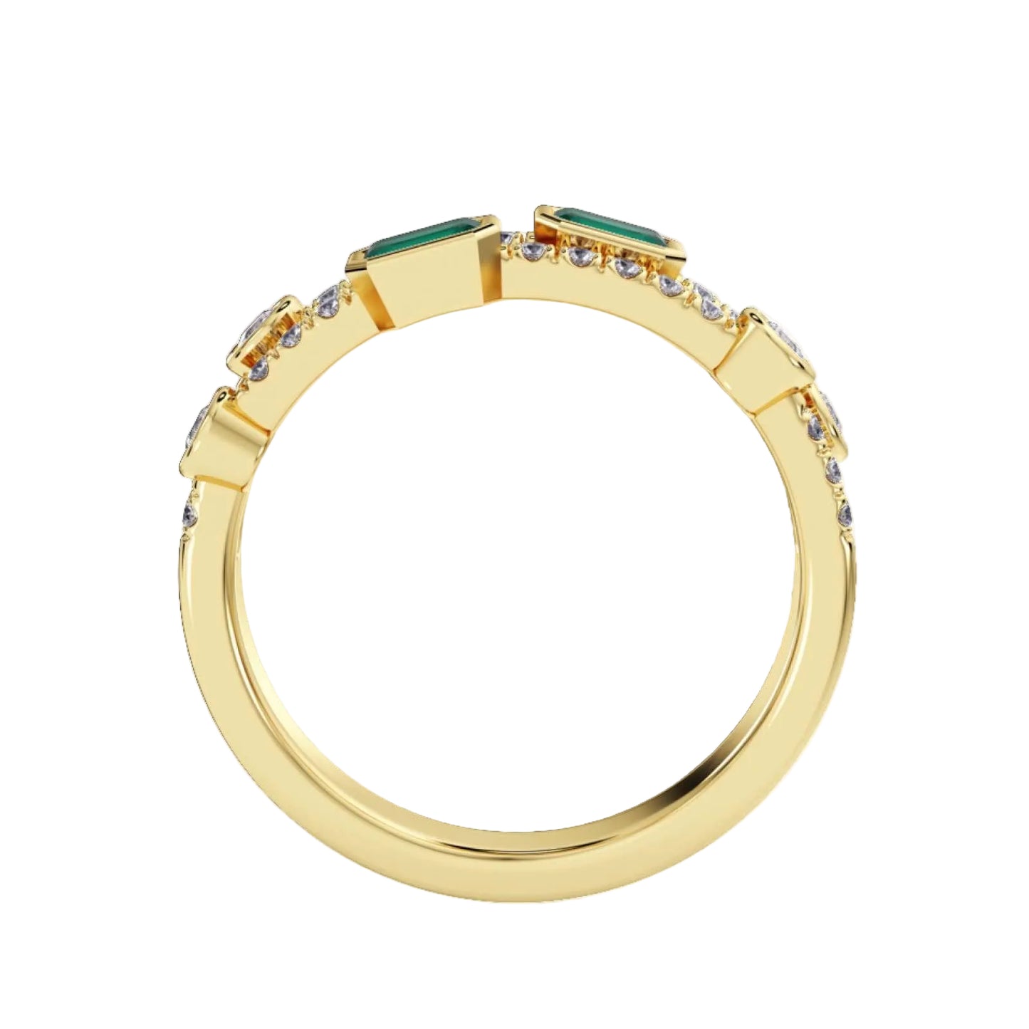 Rubover Emerald and Diamond Ring