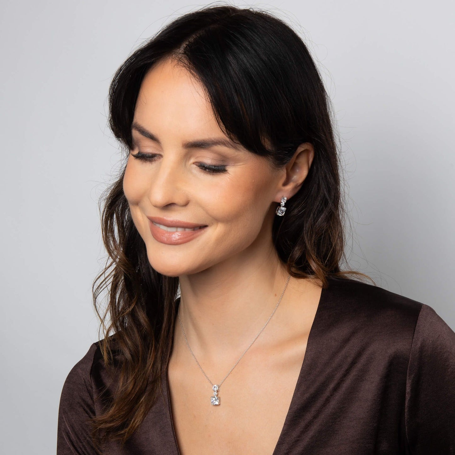 Radiant & Oval Cut Drop Pendant