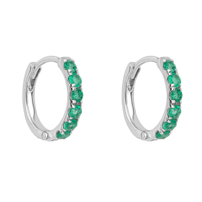 Emerald Hoop Earrings