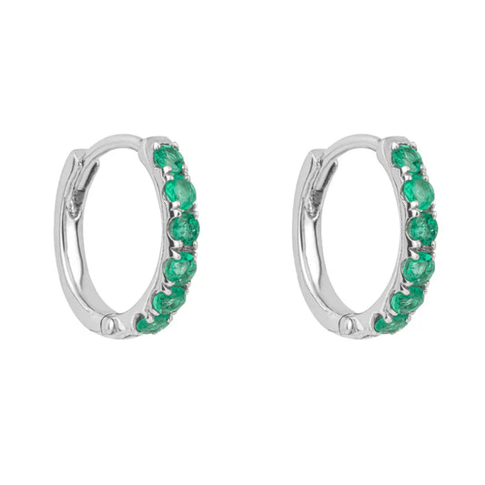 Emerald Hoop Earrings