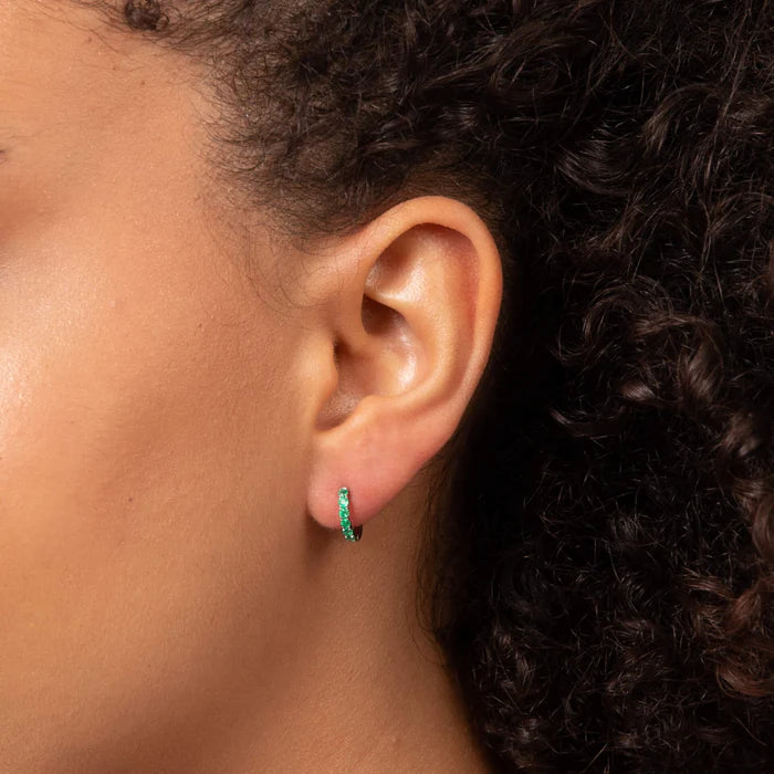 Emerald Hoop Earrings