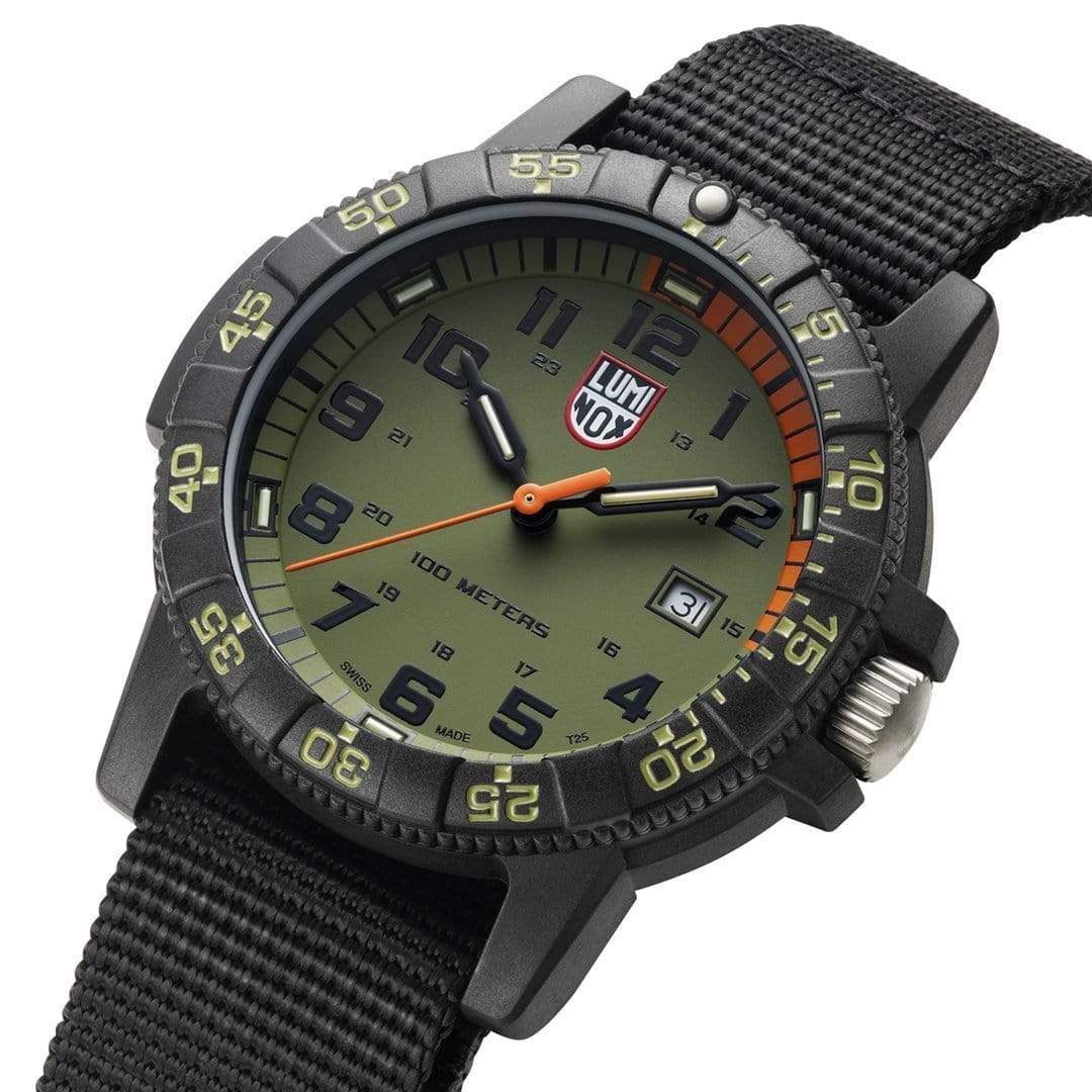 Side profile of Luminox Leatherback SEA Turtle Giant 44mm CARBONOX outdoor watch