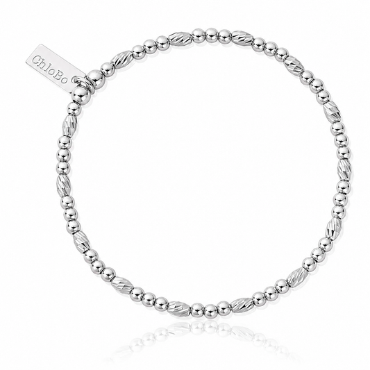 ChloBo Dainty Sparkle Bracelet with delicate polished 925 sterling silver beads