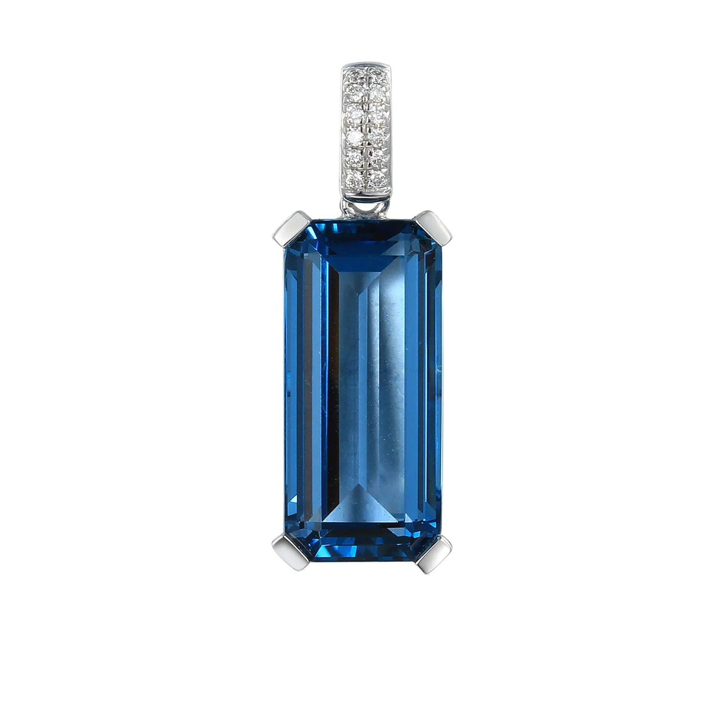 9ct White Gold London Blue Topaz Necklace