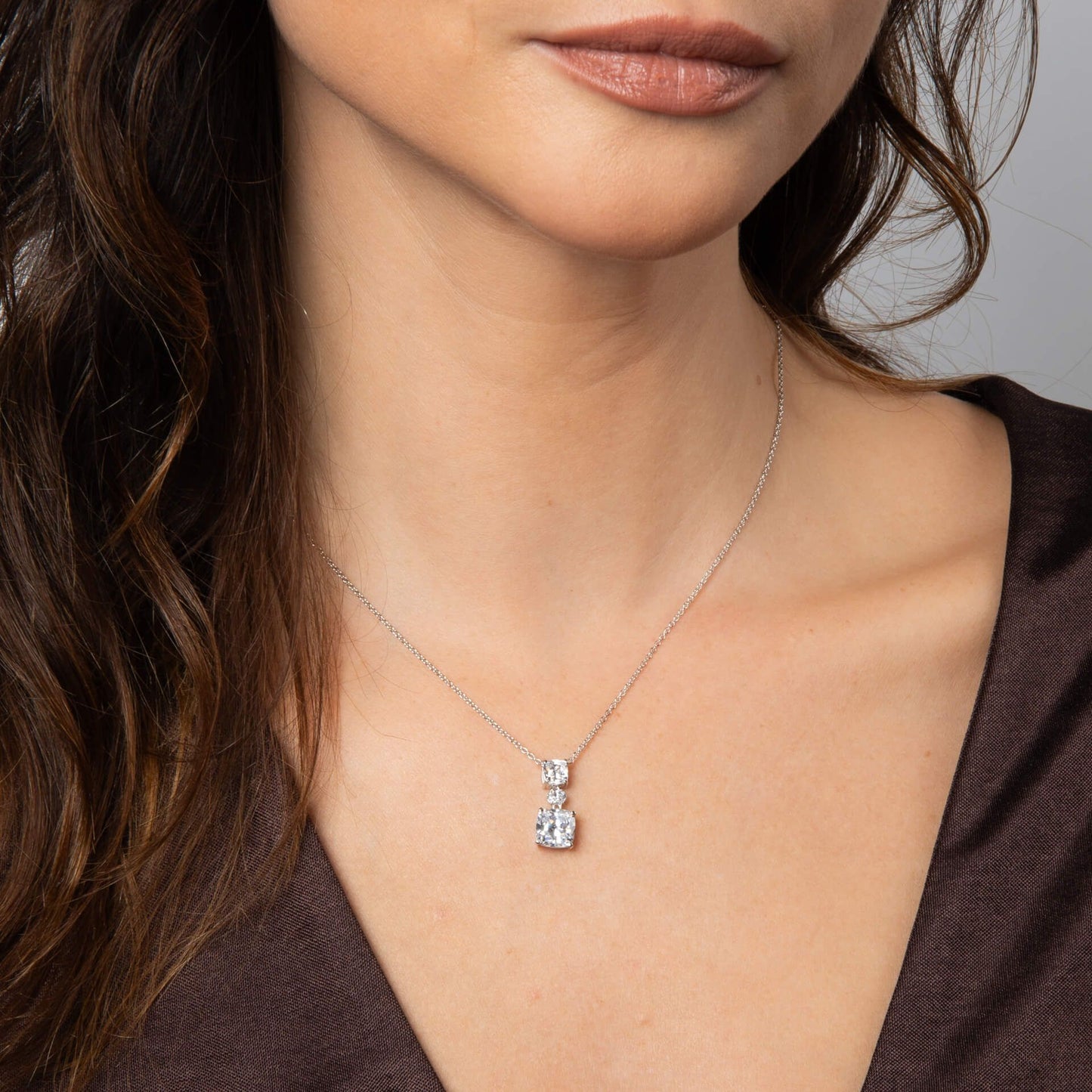 Radiant & Oval Cut Drop Pendant