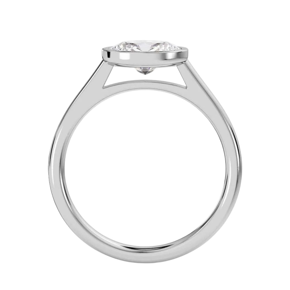 Classic Rub Over Emerald Cut Solitaire with East to West Setting