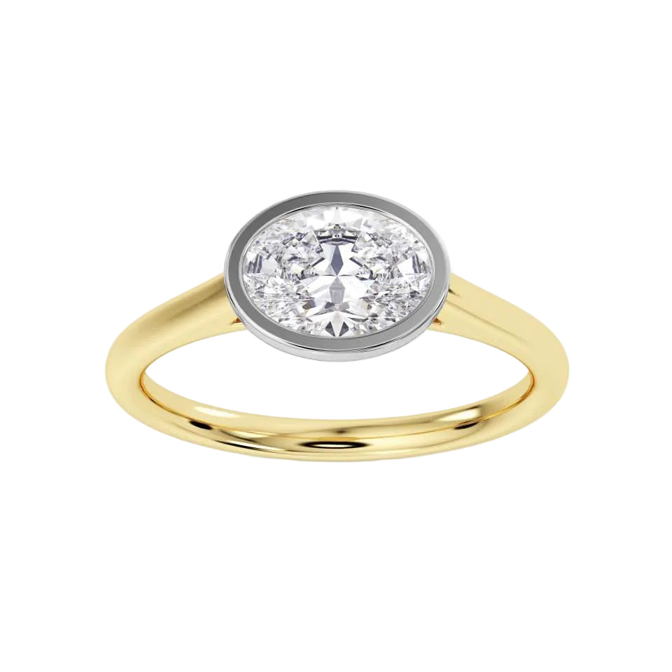 Classic Rub Over Emerald Cut Solitaire with East to West Setting