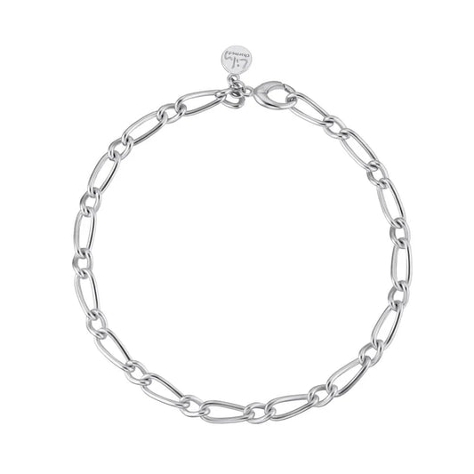 Lily Charmed Silver My Story Charm Collector Bracelet in rhodium-plated recycled sterling silver
