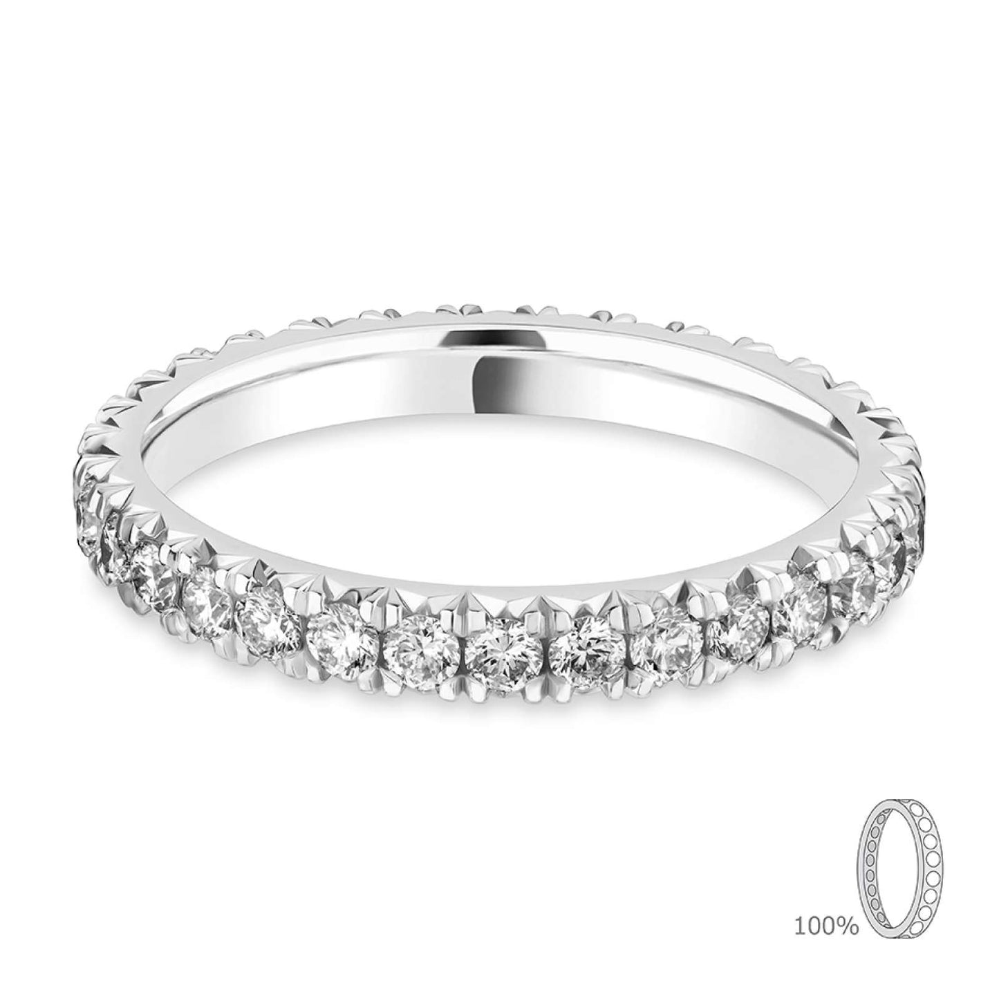 18ct Court Eternity Band 100% Coverage
